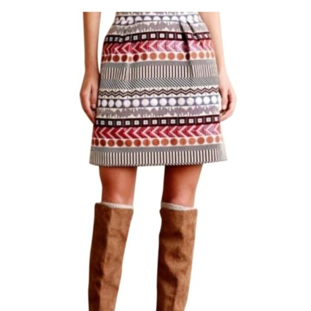 ANTHROPOLOGY/ NOMAD/ MORGAN CARPER, BOHO/ GEO SKIRT, 8 PETITE